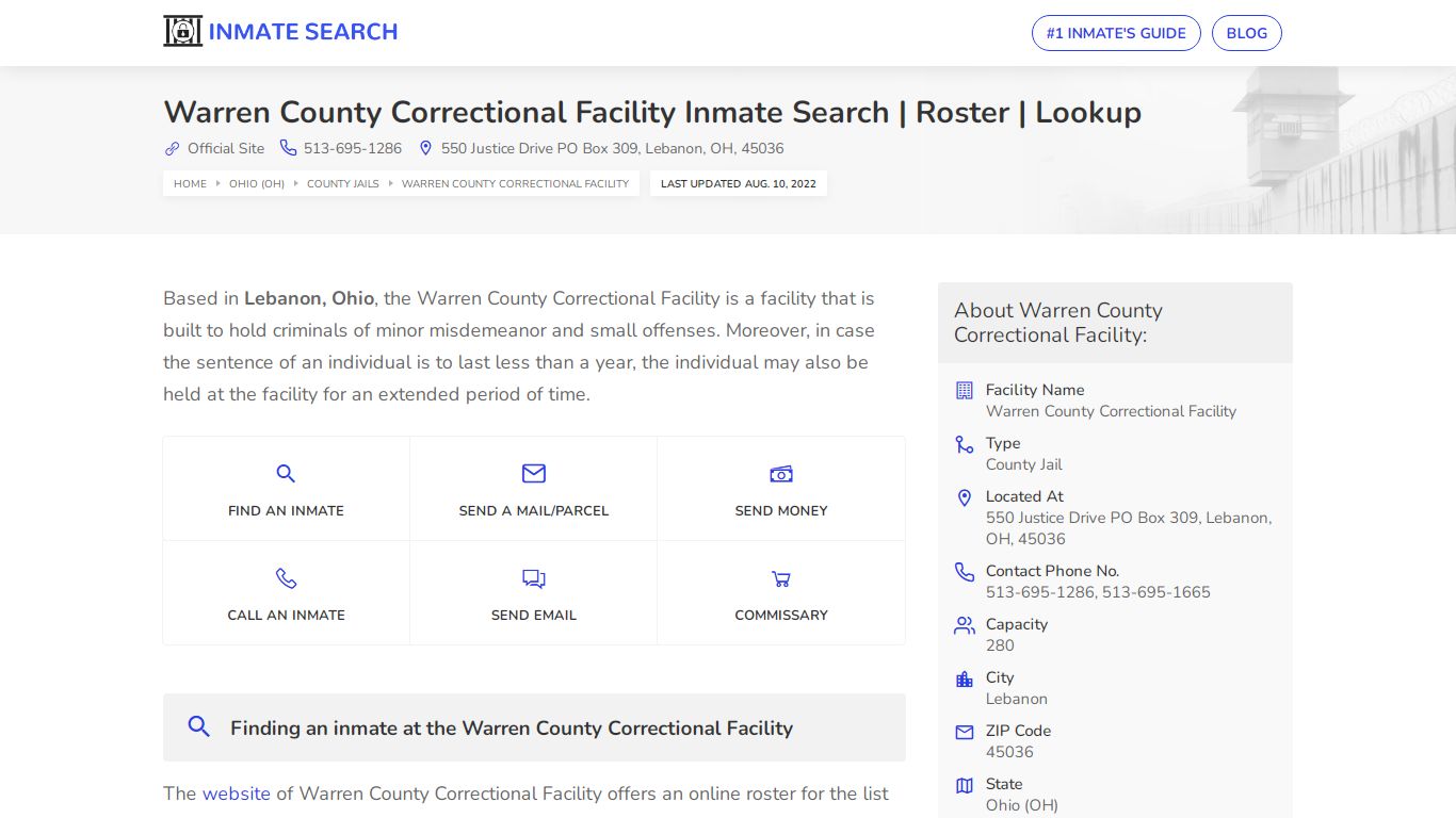 Warren County Correctional Facility Inmate Search | Roster ...